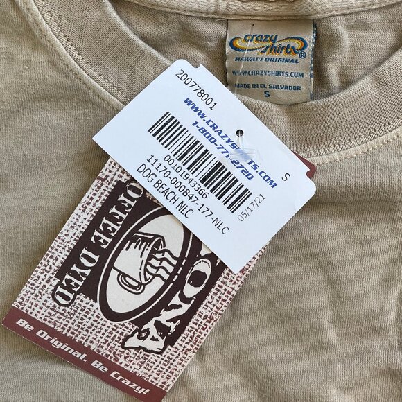 Dog Beach - Kona Coffee Dyed Short Sleeve Crewneck T-Shirt by Crazy Shirts - Picture 4 of 6